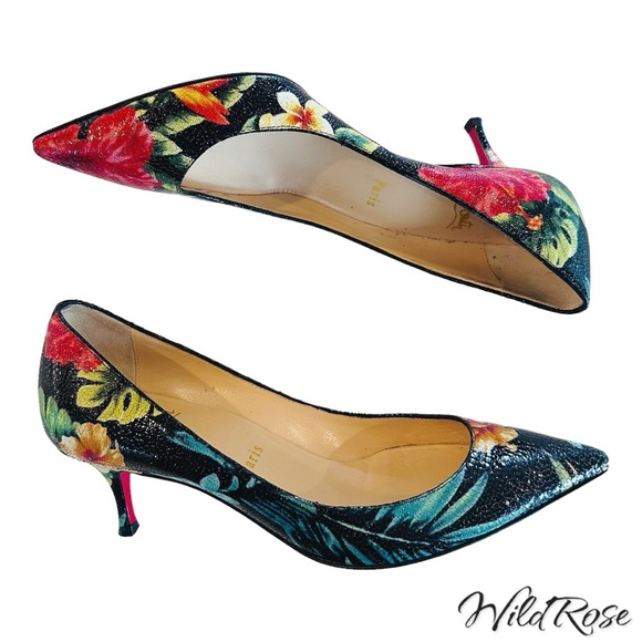 Christian Louboutin Pigalle Follies 55 Calf Hawaii Pointed Toe Heels SZ 35.5 - Picture 6 of 16